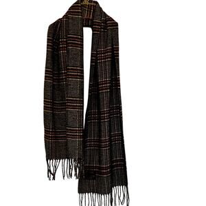 V. FRAAS Black and Red Checkered Scarf